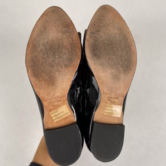Kate Spade New York Cayla Patent Leather Fringe Leopard Print Loafers 7.5 - Picture 8 of 9